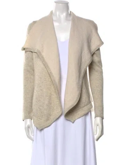 Pre-owned White + Warren Cashmere Open Front Sweater In Neutrals