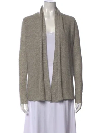 Pre-owned White + Warren Cashmere Open Front Sweater In Neutrals