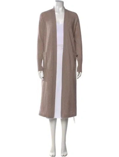 Pre-owned White + Warren Cashmere Open Front Sweater In Neutrals