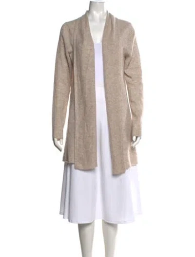Pre-owned White + Warren Cashmere Open Front Sweater In Neutrals