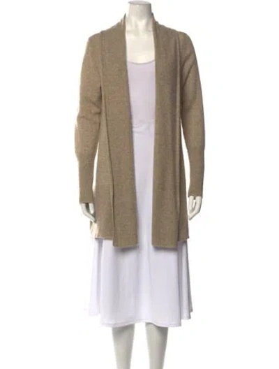 Pre-owned White + Warren Cashmere Open Front Sweater In Neutrals