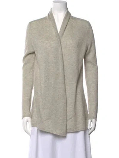 Pre-owned White + Warren Cashmere Open Front Sweater In Neutrals
