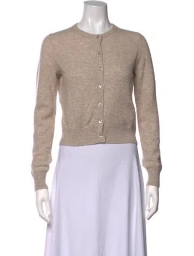 Pre-owned White + Warren Cashmere Open Front Sweater In Neutrals