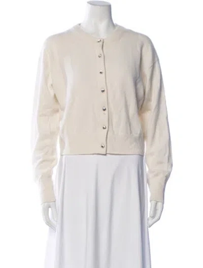 Pre-owned White + Warren Cashmere Open Front Sweater In Neutrals
