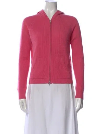 Pre-owned White + Warren Cashmere Open Front Sweater In Pink