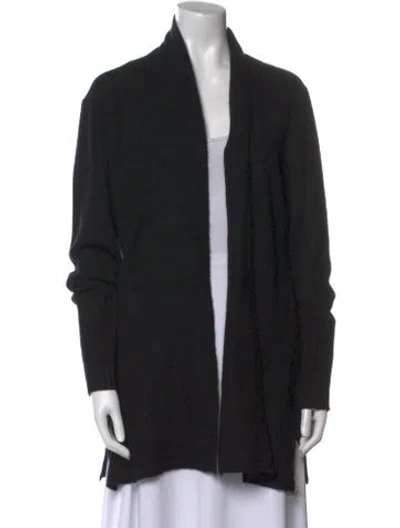 Pre-owned White + Warren Cashmere Open Front Sweater W/ Tags In Black