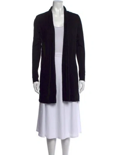 Pre-owned White + Warren Cashmere Open Front Sweater W/ Tags In Blue