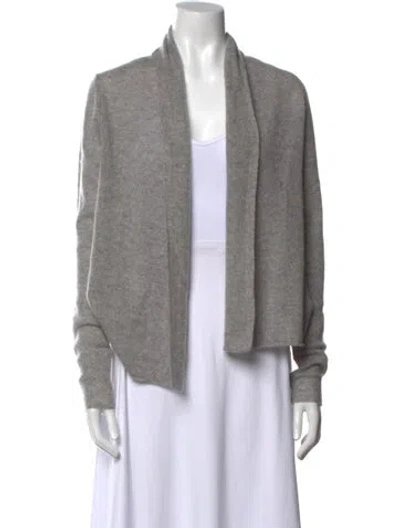 Pre-owned White + Warren Cashmere Open Front Sweater W/ Tags In Gray