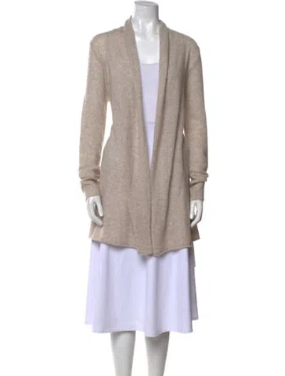 Pre-owned White + Warren Cashmere Open Front Sweater W/ Tags In Neutral