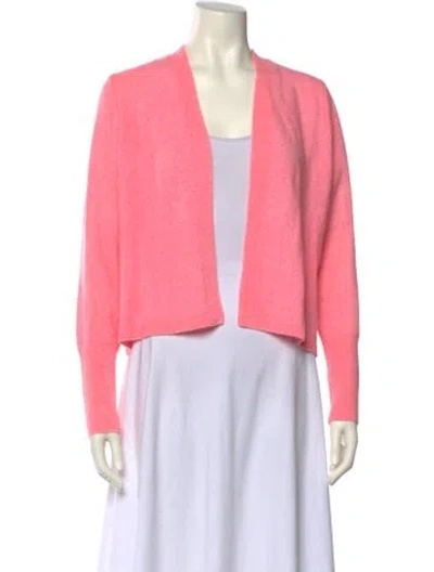 Pre-owned White + Warren Cashmere Open Front Sweater W/ Tags In Pink