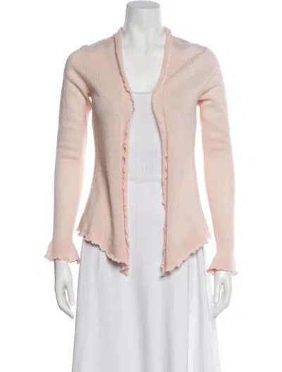 Pre-owned White + Warren Cashmere Open Front Sweater W/ Tags In Pink