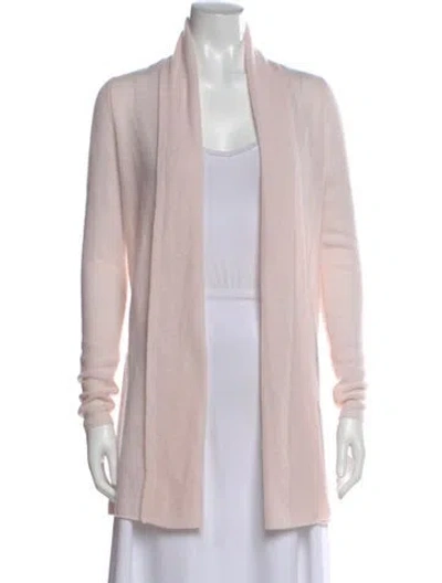 Pre-owned White + Warren Cashmere Open Front Sweater W/ Tags In Pink