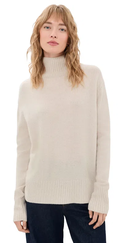 White + Warren Cashmere Oversized Pullover Natural Heather