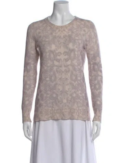 Pre-owned White + Warren Cashmere Patterned Sweater In Multi
