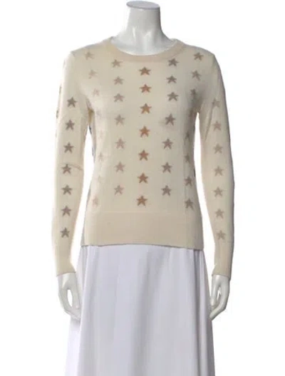 Pre-owned White + Warren Cashmere Patterned Sweater In Neutral