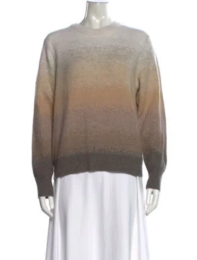 Pre-owned White + Warren Cashmere Patterned Sweater In Neutral