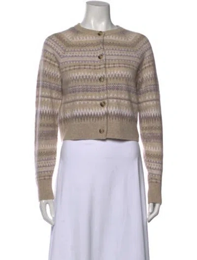 Pre-owned White + Warren Cashmere Patterned Sweater In Neutral