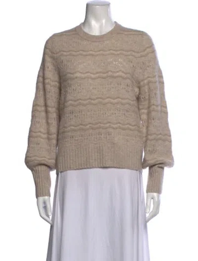 Pre-owned White + Warren Cashmere Patterned Sweater In Neutrals