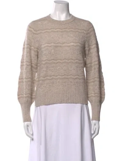 Pre-owned White + Warren Cashmere Patterned Sweater In Neutrals