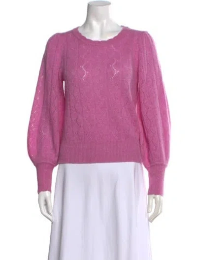 Pre-owned White + Warren Cashmere Patterned Sweater In Purple