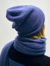 White + Warren Cashmere Plush Rib Beanie In Blue Dusk In Blue Dusk