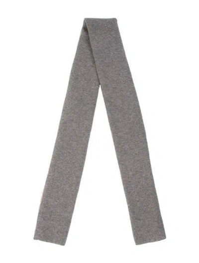 Pre-owned White + Warren Cashmere Printed Scarf In Gray