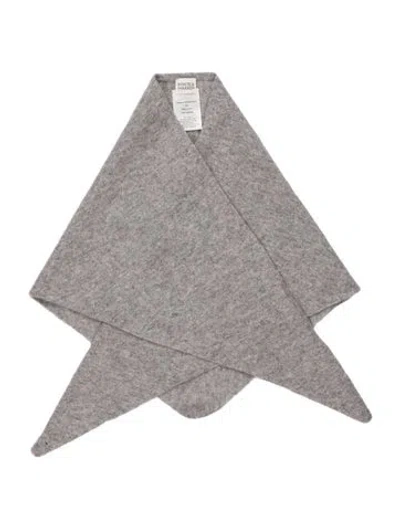 Pre-owned White + Warren Cashmere Printed Scarf In Gray