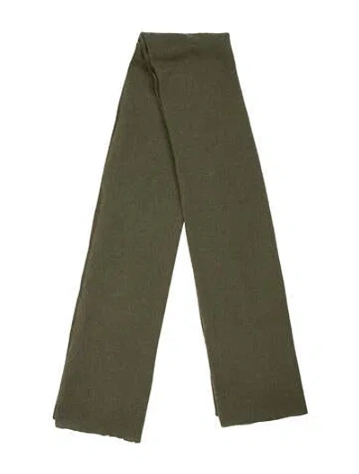 Pre-owned White + Warren Cashmere Printed Scarf In Green