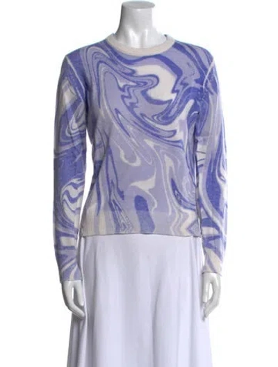 Pre-owned White + Warren Cashmere Printed Sweater In Multi