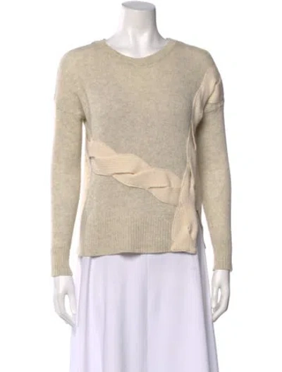 Pre-owned White + Warren Cashmere Printed Sweater In Neutral