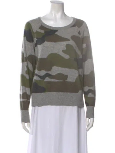 Pre-owned White + Warren Cashmere Printed Sweater W/ Tags In Multi
