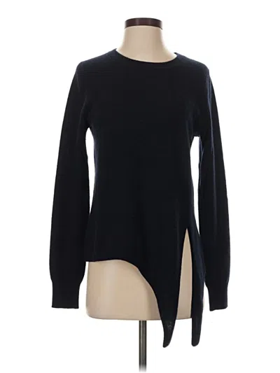 Pre-owned White + Warren Cashmere Pullover Sweater In Black