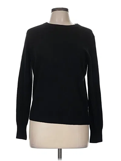 Pre-owned White + Warren Cashmere Pullover Sweater In Black