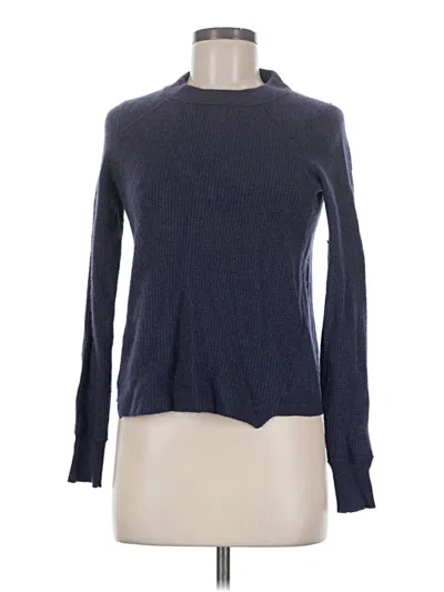 Pre-owned White + Warren Cashmere Pullover Sweater In Blue