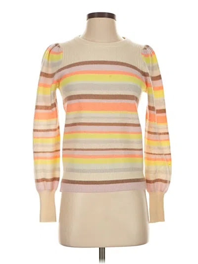 Pre-owned White + Warren Cashmere Pullover Sweater In Brown