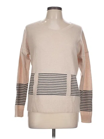 Pre-owned White + Warren Cashmere Pullover Sweater In Brown