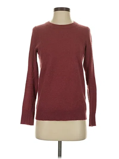 Pre-owned White + Warren Cashmere Pullover Sweater In Burgundy