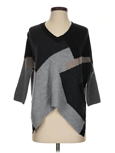 Pre-owned White + Warren Cashmere Pullover Sweater In Gray