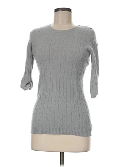 Pre-owned White + Warren Cashmere Pullover Sweater In Gray