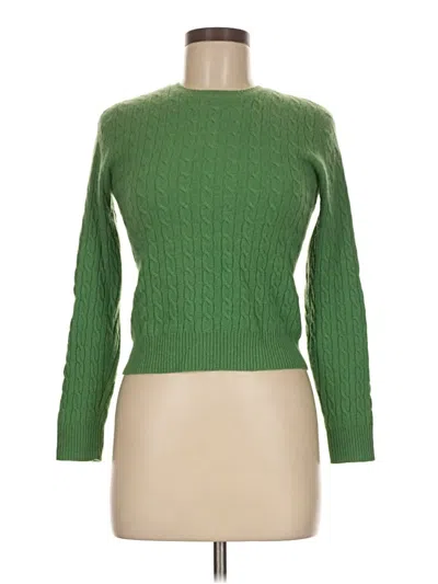 Pre-owned White + Warren Cashmere Pullover Sweater In Green