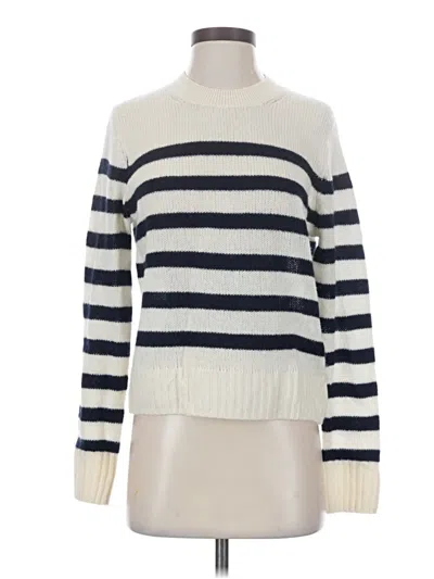 Pre-owned White + Warren Cashmere Pullover Sweater In Ivory