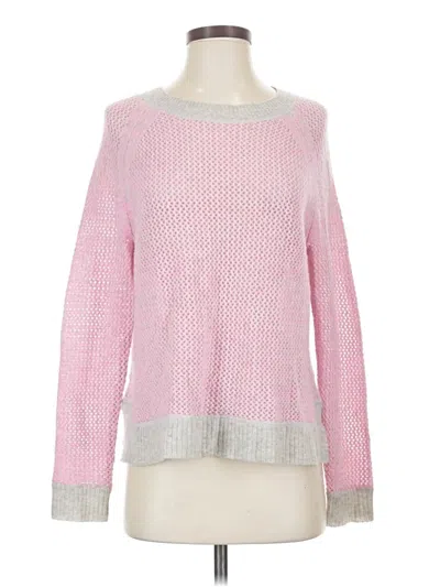 Pre-owned White + Warren Cashmere Pullover Sweater In Pink