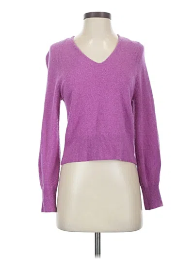 Pre-owned White + Warren Cashmere Pullover Sweater In Purple