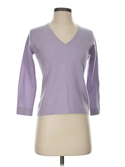 Pre-owned White + Warren Cashmere Pullover Sweater In Purple