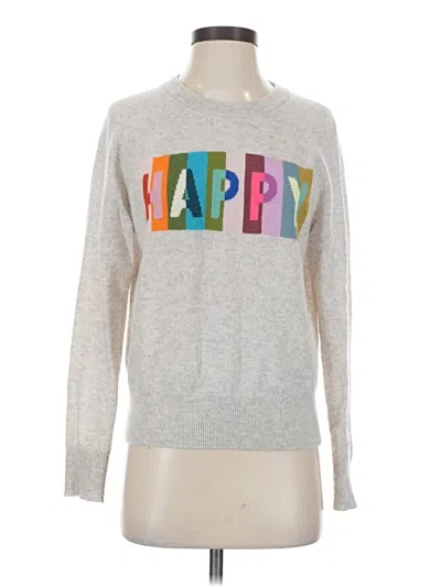 Pre-owned White + Warren Cashmere Pullover Sweater In Silver