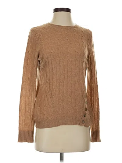 Pre-owned White + Warren Cashmere Pullover Sweater In Tan