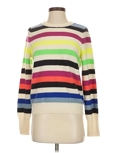 Pre-owned White + Warren Cashmere Pullover Sweater In White