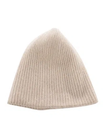 Pre-owned White + Warren Cashmere Rib Knit Beanie In Neutral