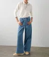 White + Warren Cashmere Rib Trim Polo Sweater In Soft White / Black