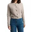White + Warren Cashmere Ribbed Button Cardigan In Misty Grey Heather In Neutral
